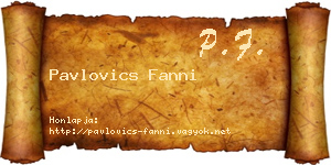 Pavlovics Fanni névjegykártya