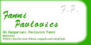 fanni pavlovics business card